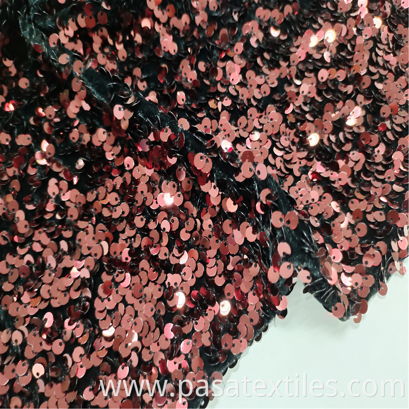 Velvet Sequin Fabric Embroidery